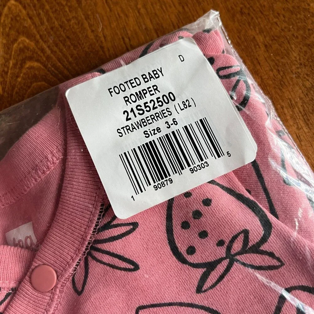 Tea Collection strawberry romper 3-6m NWT